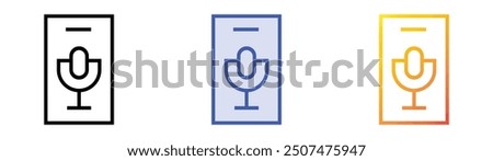 record icon. Linear, Blue Fill and Gradient Style Design Isolated On White Background