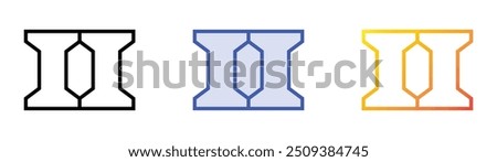 railroad icon. Linear, Blue Fill and Gradient Style Design Isolated On White Background