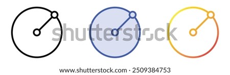 radius icon. Linear, Blue Fill and Gradient Style Design Isolated On White Background