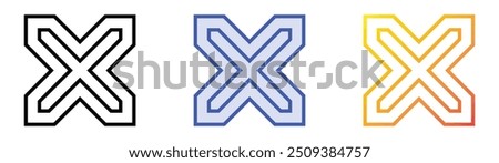 railroad crossing icon. Linear, Blue Fill and Gradient Style Design Isolated On White Background