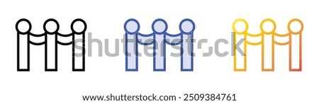 railing icon. Linear, Blue Fill and Gradient Style Design Isolated On White Background