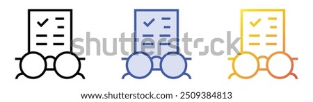 readability icon. Linear, Blue Fill and Gradient Style Design Isolated On White Background