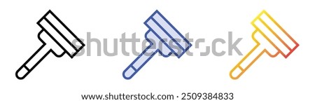 razor blade icon. Linear, Blue Fill and Gradient Style Design Isolated On White Background