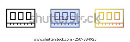 ram icon. Linear, Blue Fill and Gradient Style Design Isolated On White Background