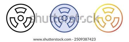 radioactivity icon. Linear, Blue Fill and Gradient Style Design Isolated On White Background