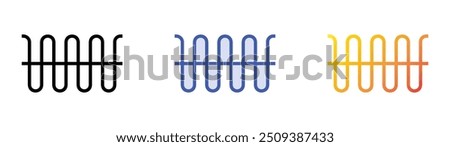 radio waves icon. Linear, Blue Fill and Gradient Style Design Isolated On White Background