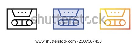 radio cassette icon. Linear, Blue Fill and Gradient Style Design Isolated On White Background