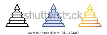 pyramid chart icon. Linear, Blue Fill and Gradient Style Design Isolated On White Background