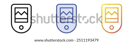 pulse oximeter icon. Linear, Blue Fill and Gradient Style Design Isolated On White Background