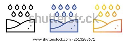 precipitation icon. Linear, Blue Fill and Gradient Style Design Isolated On White Background