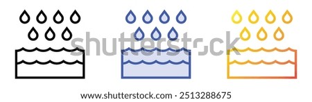 precipitation icon. Linear, Blue Fill and Gradient Style Design Isolated On White Background