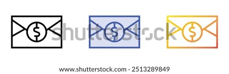 postage icon. Linear, Blue Fill and Gradient Style Design Isolated On White Background