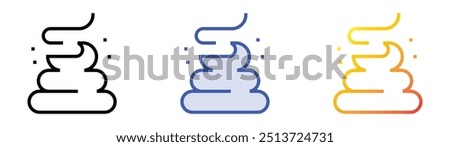 poo icon. Linear, Blue Fill and Gradient Style Design Isolated On White Background