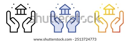 politics icon. Linear, Blue Fill and Gradient Style Design Isolated On White Background