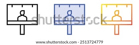 political icon. Linear, Blue Fill and Gradient Style Design Isolated On White Background