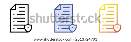 policy icon. Linear, Blue Fill and Gradient Style Design Isolated On White Background