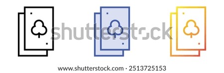 poker cards icon. Linear, Blue Fill and Gradient Style Design Isolated On White Background