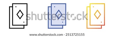 poker cards icon. Linear, Blue Fill and Gradient Style Design Isolated On White Background