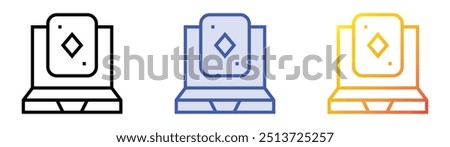 playing cards icon. Linear, Blue Fill and Gradient Style Design Isolated On White Background