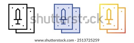 playing cards icon. Linear, Blue Fill and Gradient Style Design Isolated On White Background