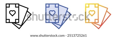 playing card icon. Linear, Blue Fill and Gradient Style Design Isolated On White Background