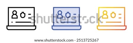 player icon. Linear, Blue Fill and Gradient Style Design Isolated On White Background