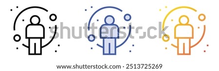 player icon. Linear, Blue Fill and Gradient Style Design Isolated On White Background