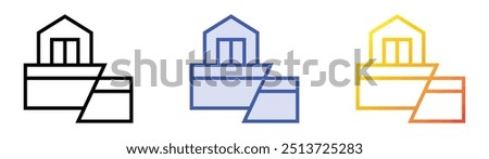 plate tectonics icon. Linear, Blue Fill and Gradient Style Design Isolated On White Background