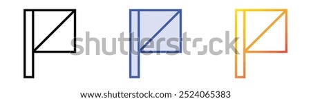 semaphore icon. Linear, Blue Fill and Gradient Style Design Isolated On White Background