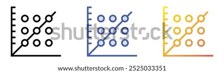 scatter plot icon. Linear, Blue Fill and Gradient Style Design Isolated On White Background