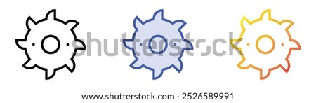 saw blade icon. Linear, Blue Fill and Gradient Style Design Isolated On White Background