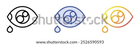 sadness icon. Linear, Blue Fill and Gradient Style Design Isolated On White Background