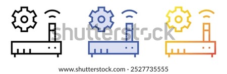 router icon. Linear, Blue Fill and Gradient Style Design Isolated On White Background