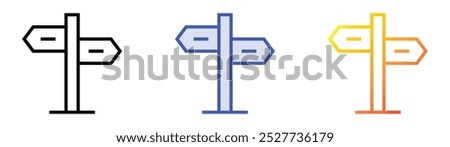 road sign icon. Linear, Blue Fill and Gradient Style Design Isolated On White Background