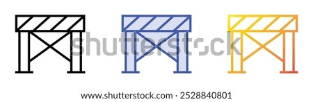 restricted area icon. Linear, Blue Fill and Gradient Style Design Isolated On White Background