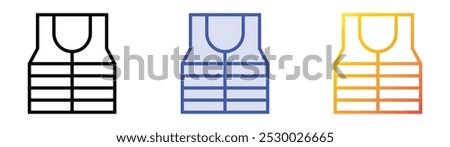 reflective vest icon. Linear, Blue Fill and Gradient Style Design Isolated On White Background