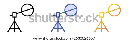 reflector icon. Linear, Blue Fill and Gradient Style Design Isolated On White Background