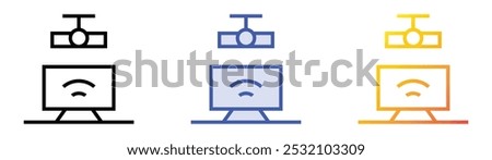 sync icon. Linear, Blue Fill and Gradient Style Design Isolated On White Background