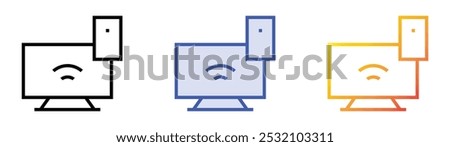 sync icon. Linear, Blue Fill and Gradient Style Design Isolated On White Background