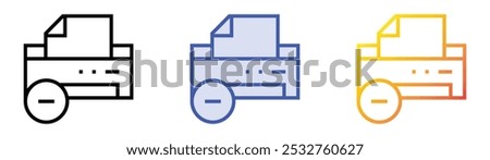 subtract icon. Linear, Blue Fill and Gradient Style Design Isolated On White Background