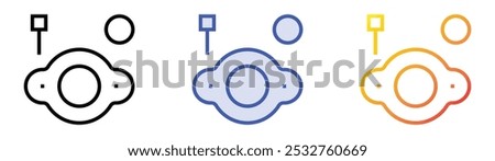 strut mounting icon. Linear, Blue Fill and Gradient Style Design Isolated On White Background