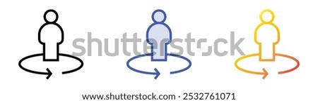 street view icon. Linear, Blue Fill and Gradient Style Design Isolated On White Background