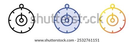 stop watch icon. Linear, Blue Fill and Gradient Style Design Isolated On White Background