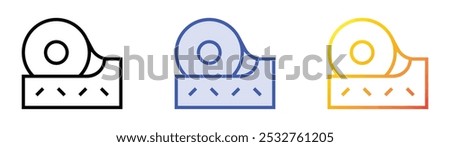 sticky tape icon. Linear, Blue Fill and Gradient Style Design Isolated On White Background