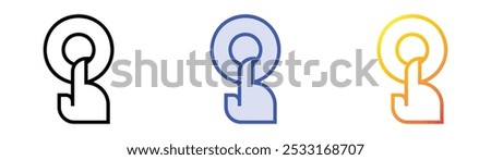 start button icon. Linear, Blue Fill and Gradient Style Design Isolated On White Background