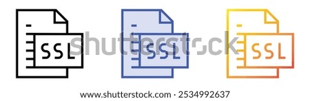 ssl icon. Linear, Blue Fill and Gradient Style Design Isolated On White Background