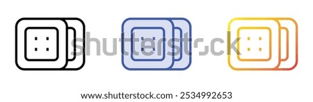 square button icon. Linear, Blue Fill and Gradient Style Design Isolated On White Background