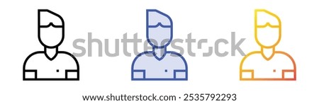 soccer icon. Linear, Blue Fill and Gradient Style Design Isolated On White Background