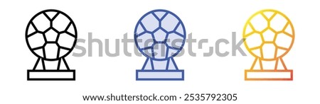 soccer ball icon. Linear, Blue Fill and Gradient Style Design Isolated On White Background