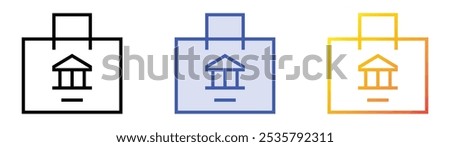 souvenir icon. Linear, Blue Fill and Gradient Style Design Isolated On White Background